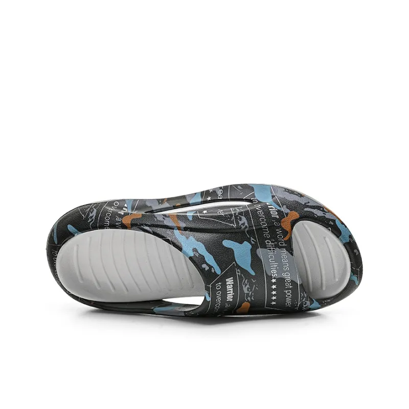 WARRIOR Slide Slippers Men Black/White/Orange-1