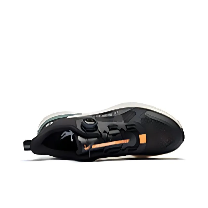 QIAODAN Wear Resistant Slip Resistant Low Top Sprint Running Shoes Men's Black-3