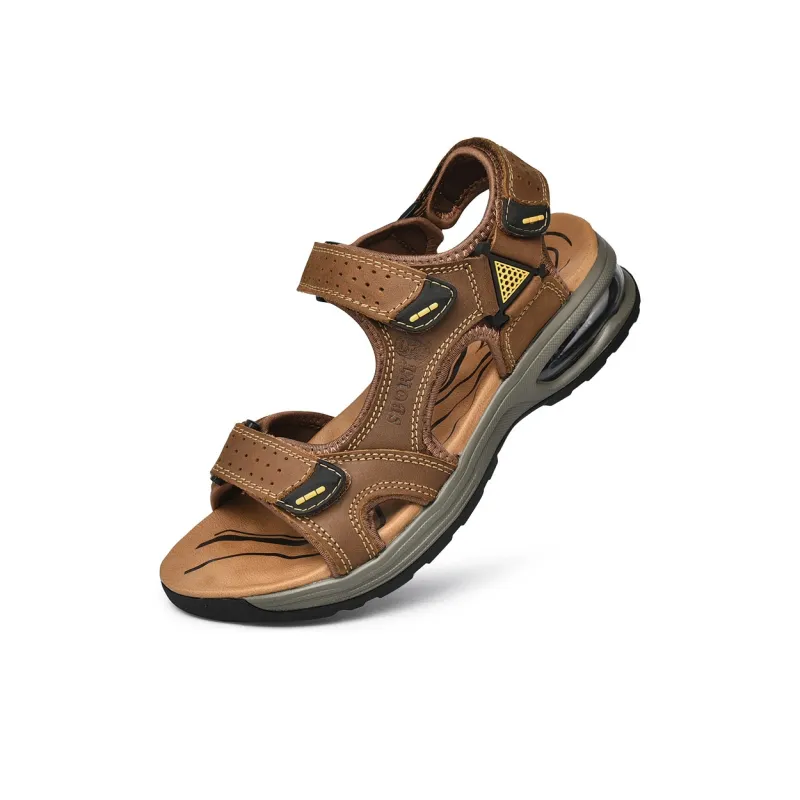 LAORENTOU Beach Sandals Men Black/Khaki/Dark Brown-7