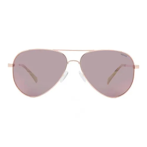 Polaroid Metal Aviator Sunglasses Unisex Gold