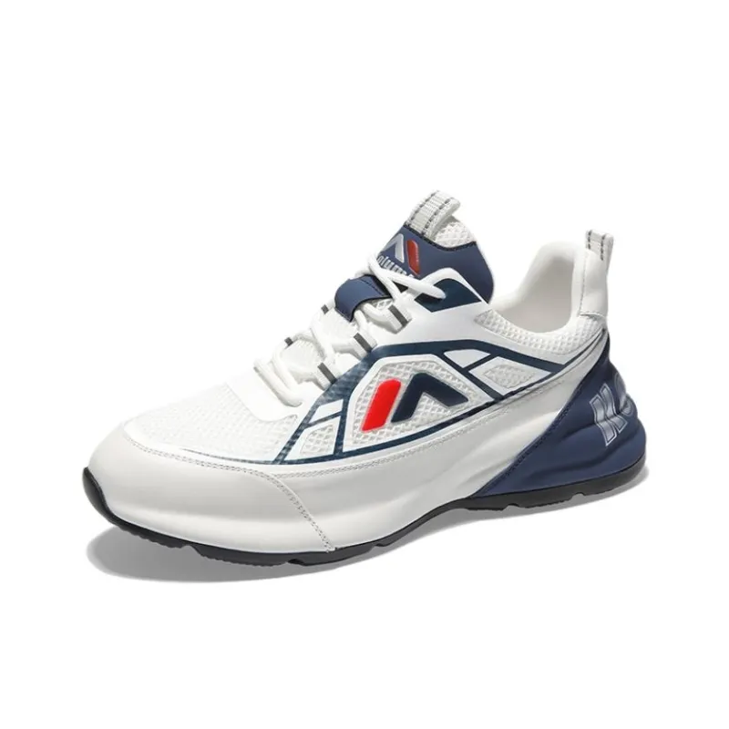 KOLUMB Cushioning, Slip Resistant, And Breathable Low Top Casual Shoes Men's White Blue-0