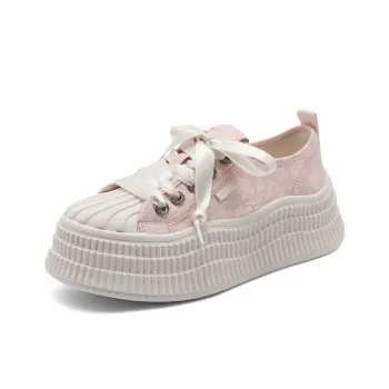 BELLE Low Top Skateboard Shoes Women's Pink, Beige
