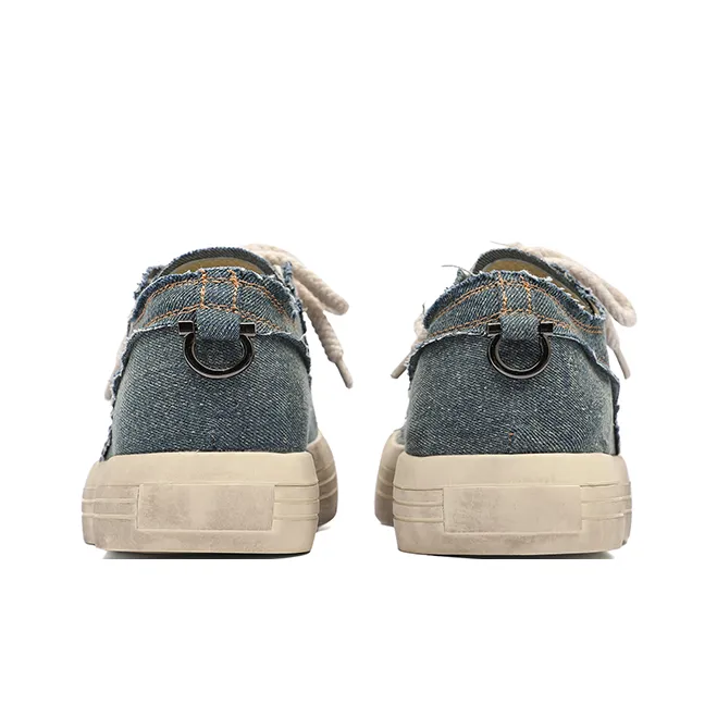 Angelmi Wear Resistant Low Top Skateboard Shoes Men's Blue-3