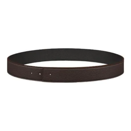 DIOR Badge Double-Sided Design Calfskin Leather Belts Men's Black Width 3.5CM