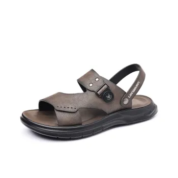 LIANGGUAN Beach Sandals Men Gray/Brown