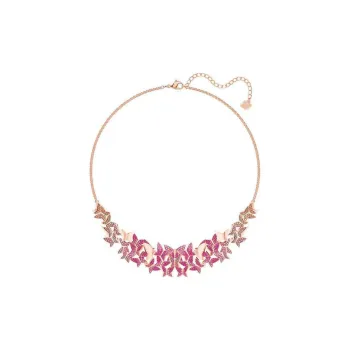 Swarovski Alloy Silver-Plated Necklaces Women's Pink