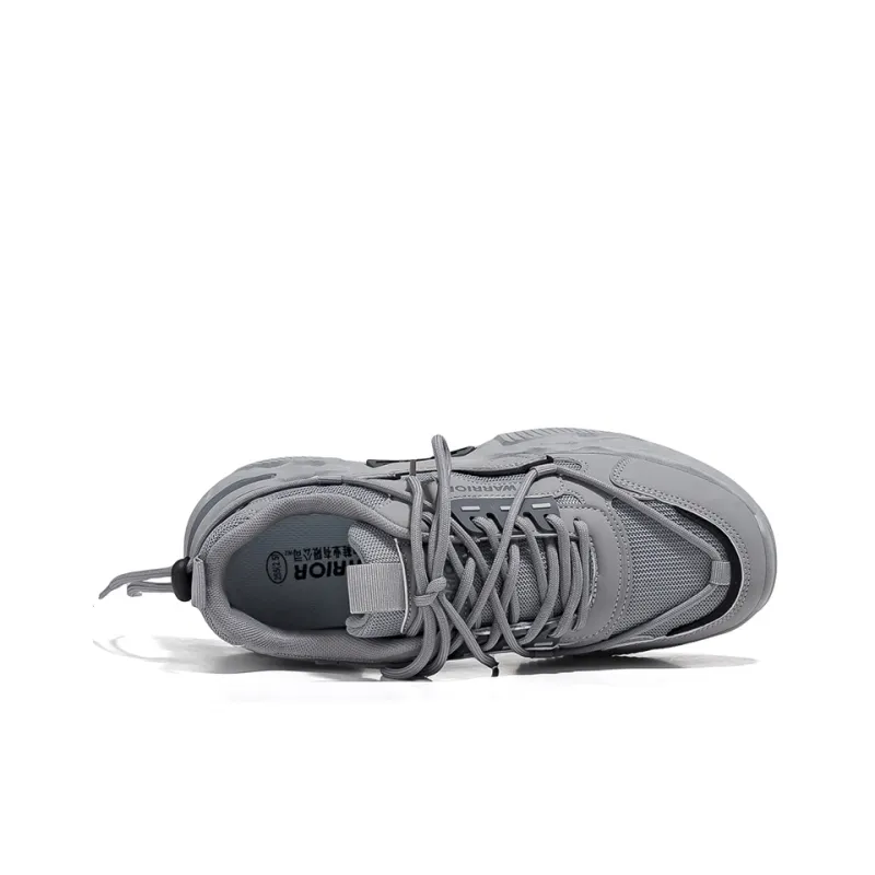 Warrior Low Top Skateboard Shoes Men's Gray-3