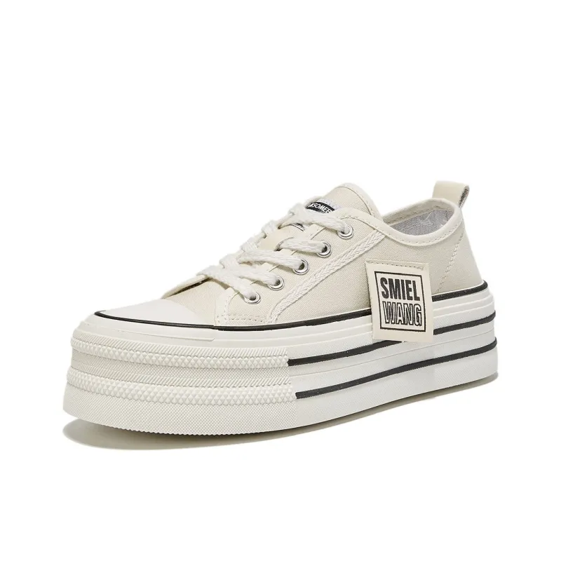 Komanic Coverage Lightweight Height Increasing Low Top Canvas Shoes Women's-8