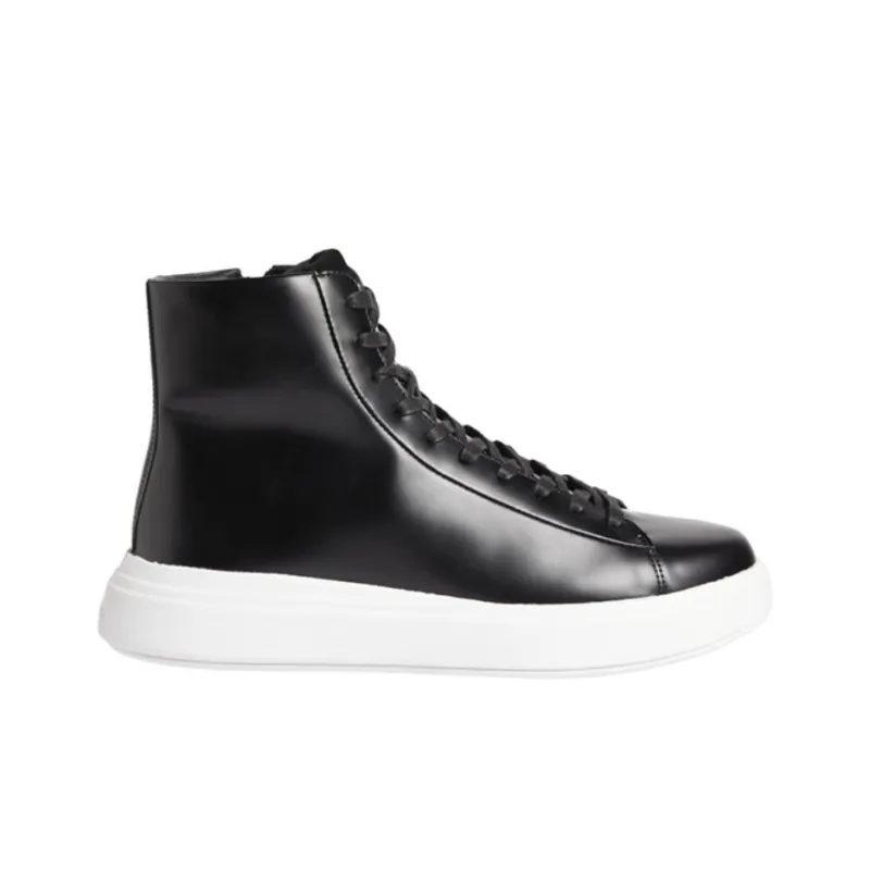 CALVIN KLEIN High Top Skateboard Shoes Men's Black-1
