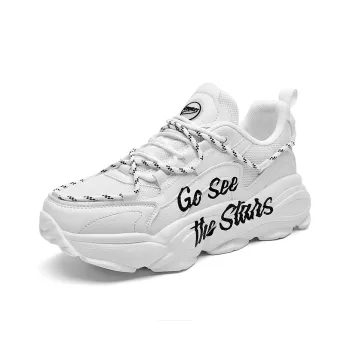 DEVIL AND ANGEL Breathable Height Increasing Low Top Chunky Sneakers Unisex White