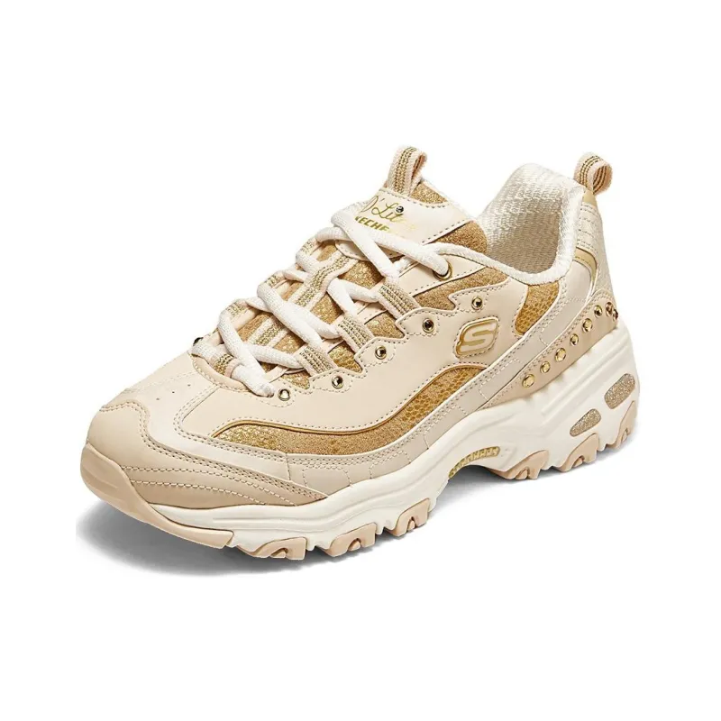 Skechers DLITES Anti Slip Wear Resistant Low Top Chunky Sneakers Women's Gold-2