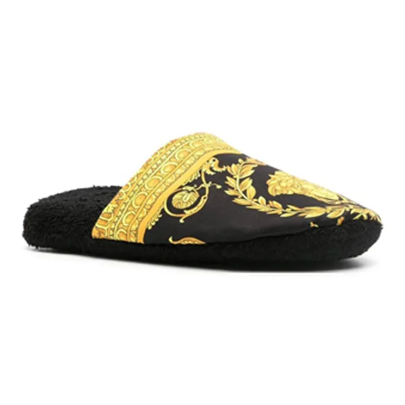 VERSACE Slippers / Home Slippers Men's And Women's, Black-1