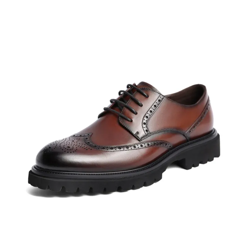 BELLE Men's Casual Shoes Men Low Top Black/Brown-1