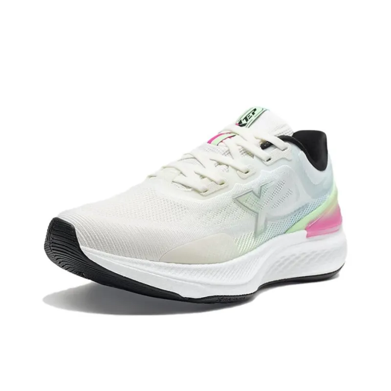 XTEP Cushioning Rebound Low Top Running Shoes Women's White Pink Green-0