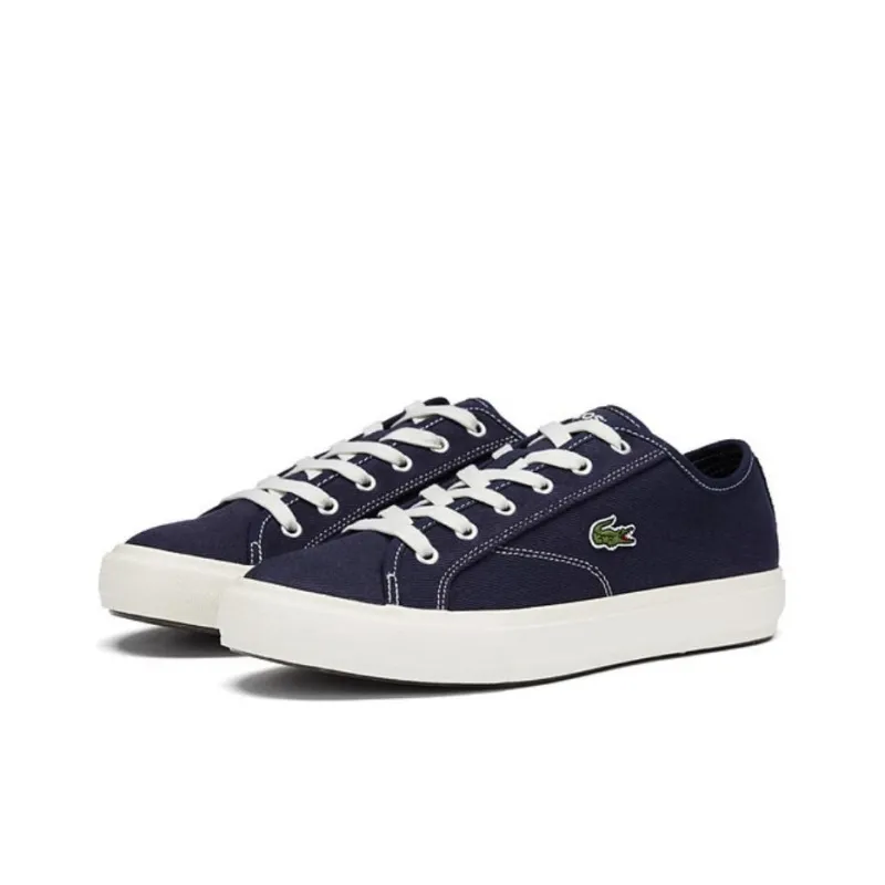 LACOSTE Low Top Canvas Shoes Men's Navy Blue-2