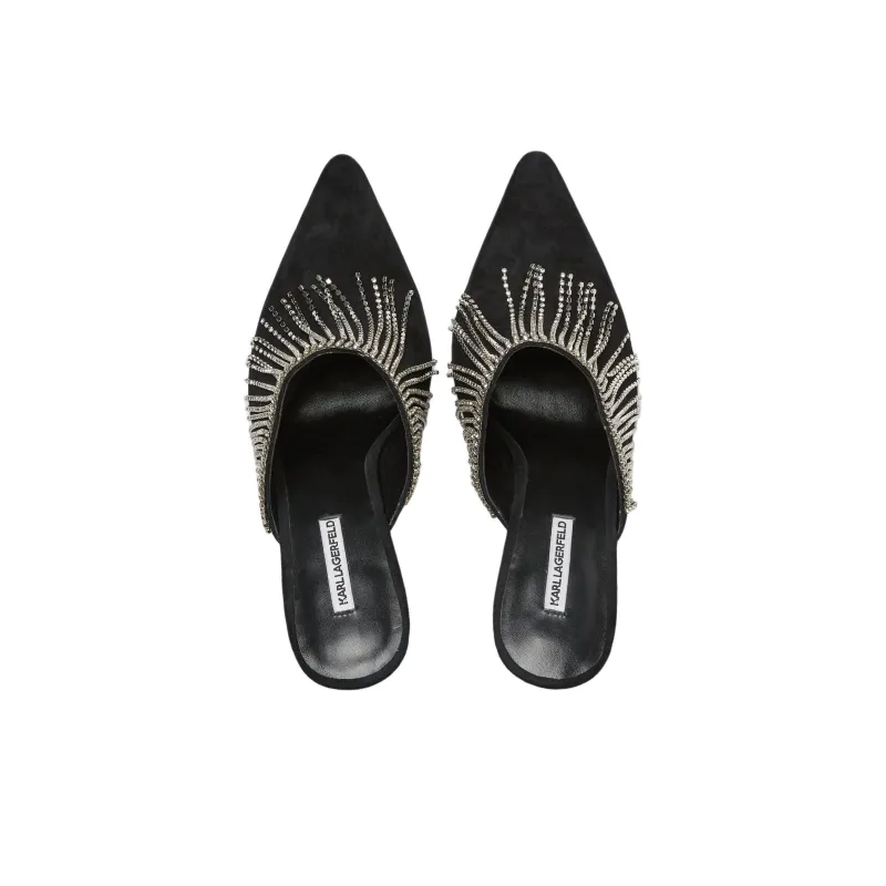 KARL LAGERFELD / Karl Lagerfeld Jeans Debut Ii 90mm Fringed Mules Women's-3