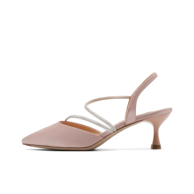 BELLE Slim Heel High Heels 5.5CM Women's Pink Black-1