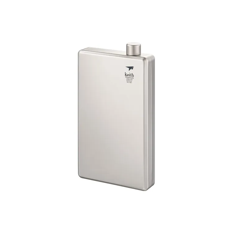 Keith Outdoor Water Equipment Flask About 200mL Pure Titanium 80*23*151mm-0