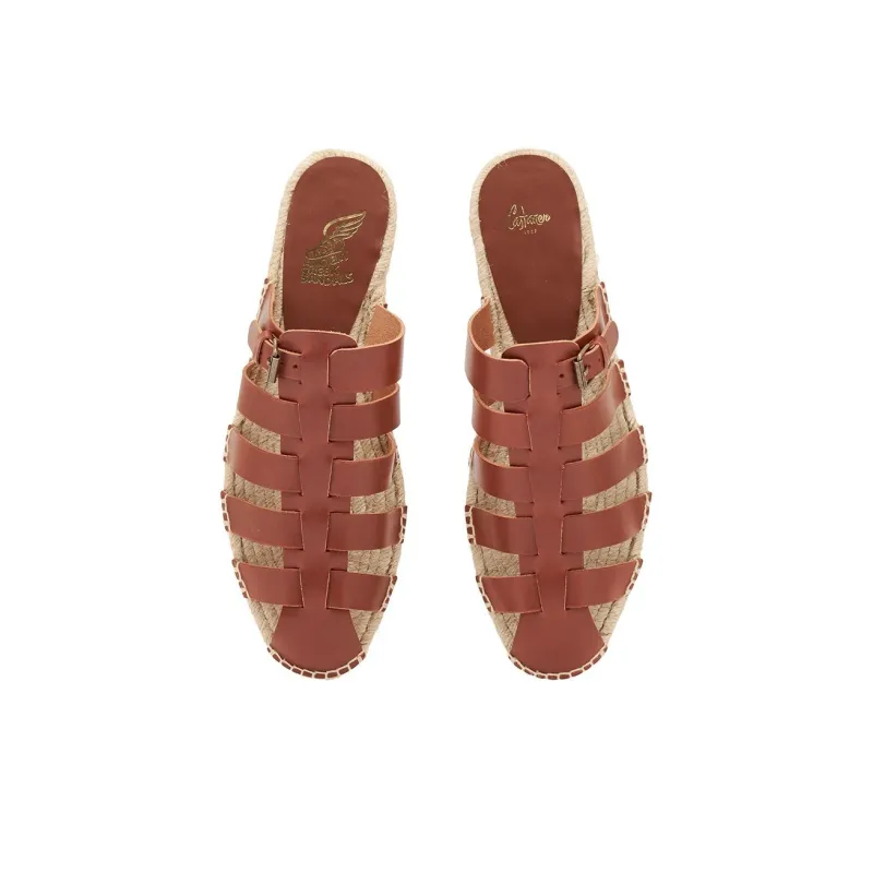 Castaner x ANCIENT GREEK SANDALS Slip-Resistant Wrap-toe Slippers Men's Brown-3