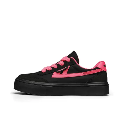 WARRIOR Skateboard Shoes Women's Low-Top Black/Pink/Red