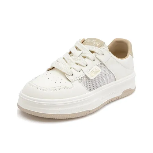 GEMEIQ Skateboard Shoes Women's Low-Top Milk Tea Beige