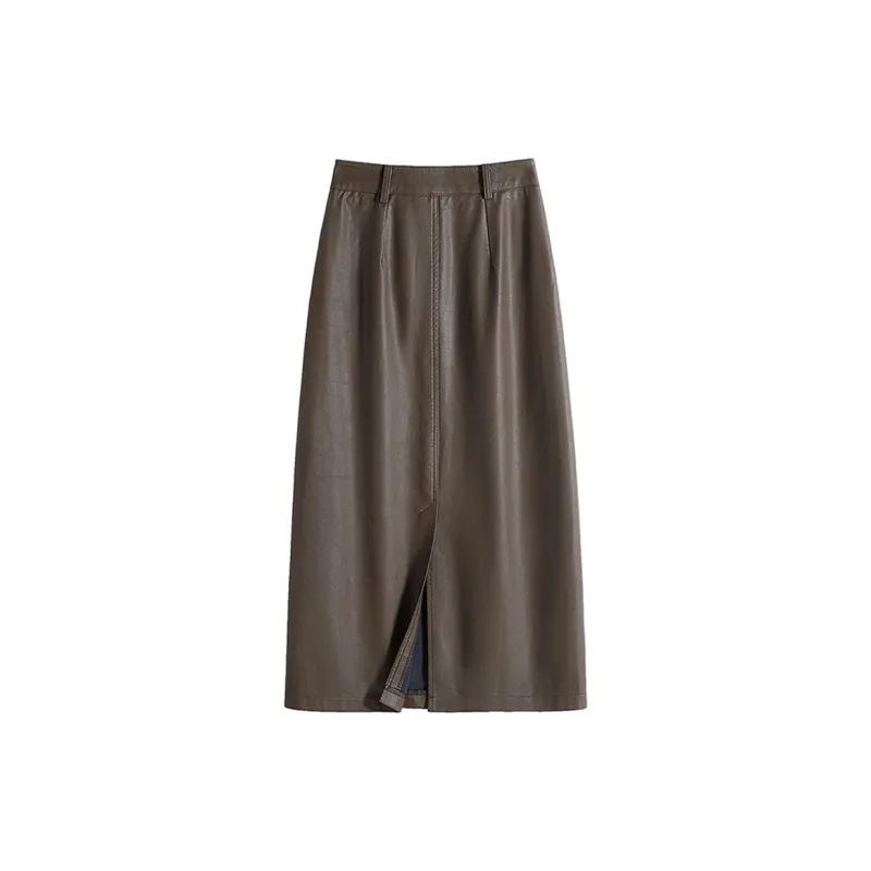 Cypress House Casual Long Skirt Women's Dark Coffee-1