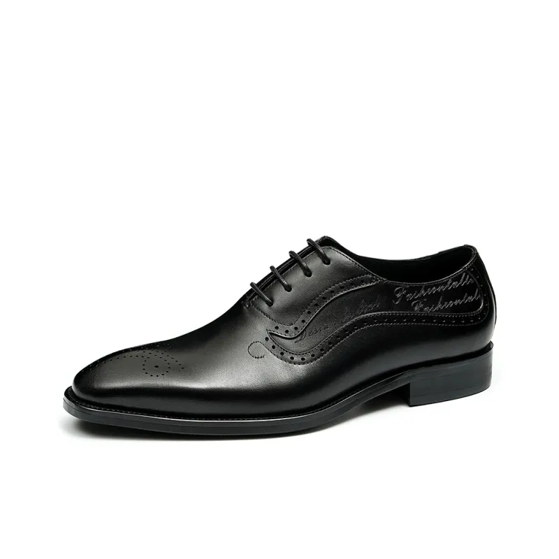 ASTON M.JAZZ Dress Shoes Men Low Top Black/Coffee-7