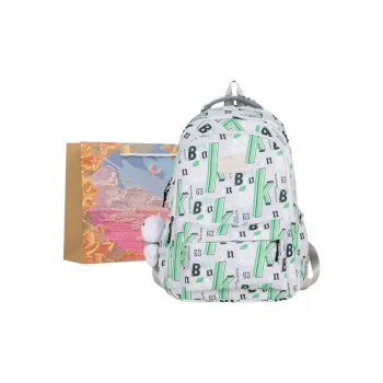 BRINCH Nylon Backpack Unisex Green/Black/Blue