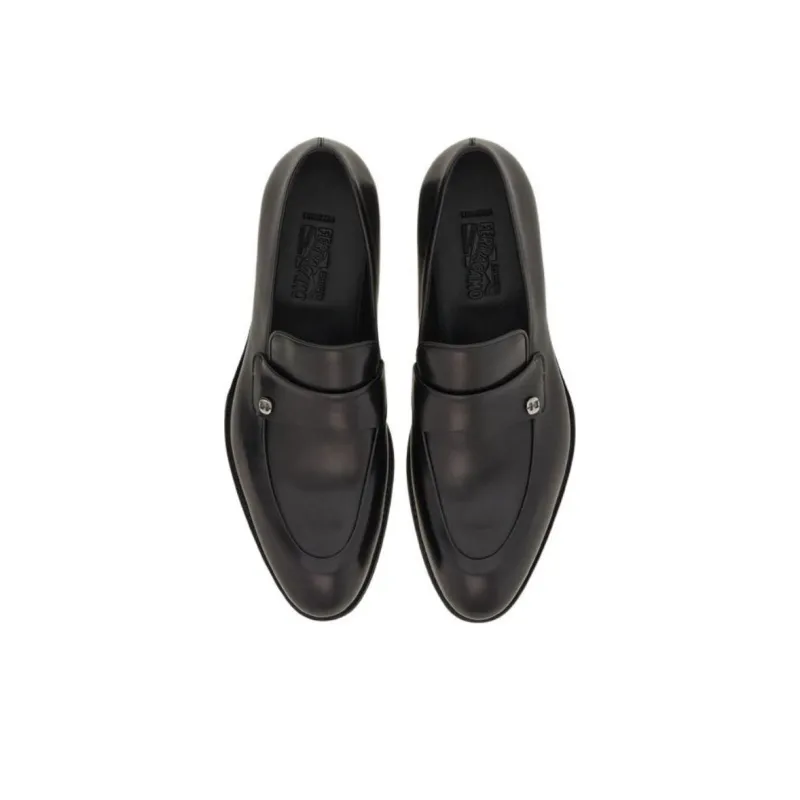 FERRAGAMO Tramezza Almond-toe Leather Loafers-3