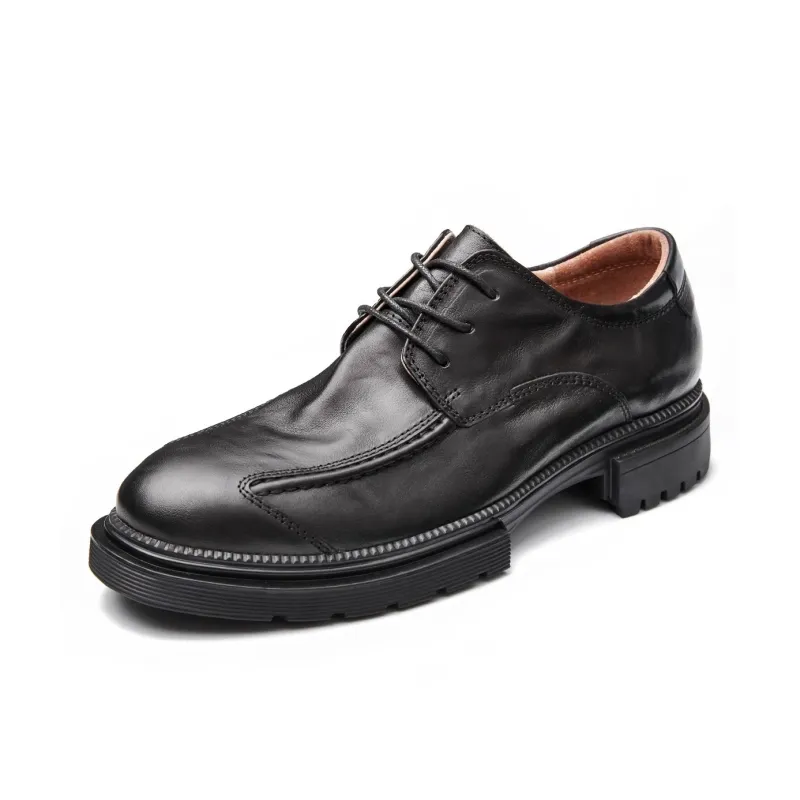 LEYGMENLG Dress Shoes Men Low Top Black-0