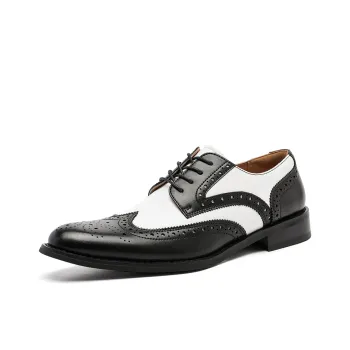 UHK Dress Shoes Men Low Top White/Brown/Multicolor