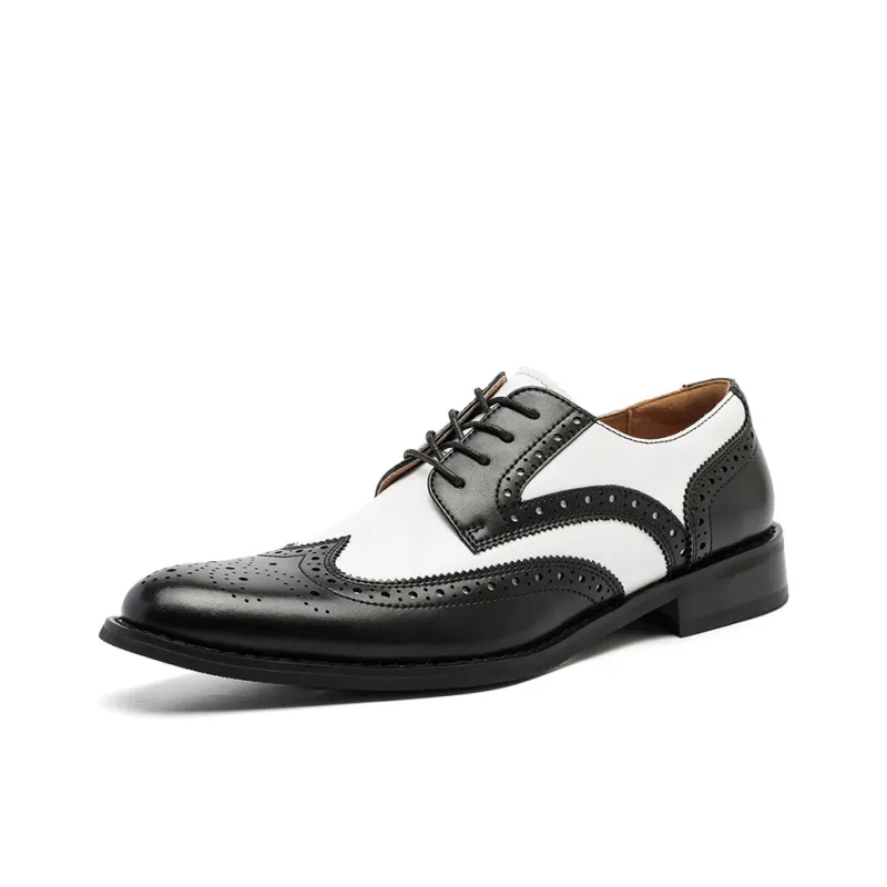 UHK Dress Shoes Men Low Top White/Brown/Multicolor-0