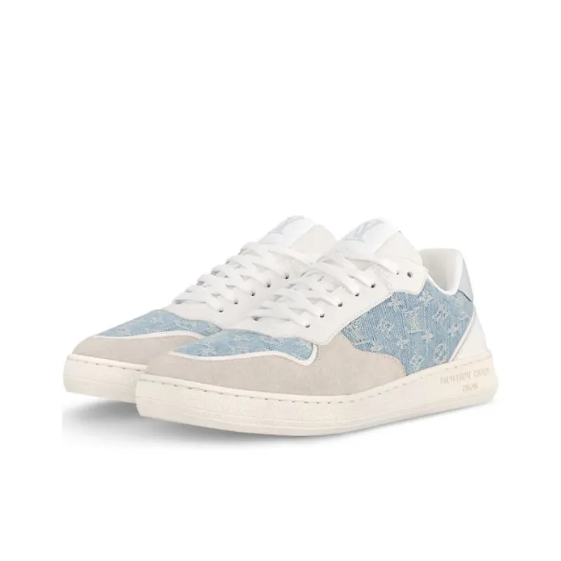 LOUIS VUITTON Stadium Low Top Skateboard Shoes Women's Light Blue-2