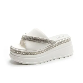 Shoe Cabinet Floral Language Slide Slippers 6cm Women's