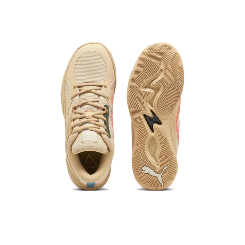 PUMA Trc Blaze Anti Slip Wear Resistant Low Top Basketball Shoes Unisex Camel-4