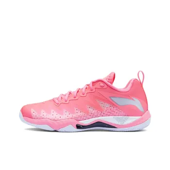 LiNing Harrier Hawk Slip-Resistant Breathable Rebound Low-Top Badminton Shoes Unisex Pink