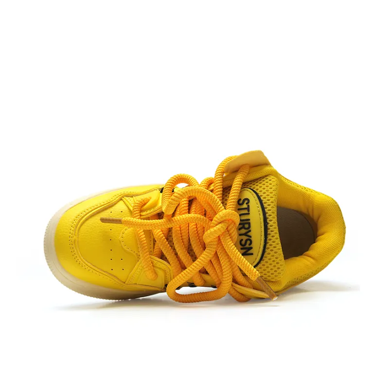 STUR YSN Wear resistant And Lightweight Low Top Skateboard Shoes Unisex Yellow Black-2