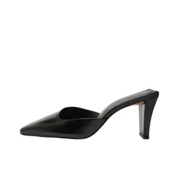 Schutz Closed Toe Slippers 8cm Women's Black