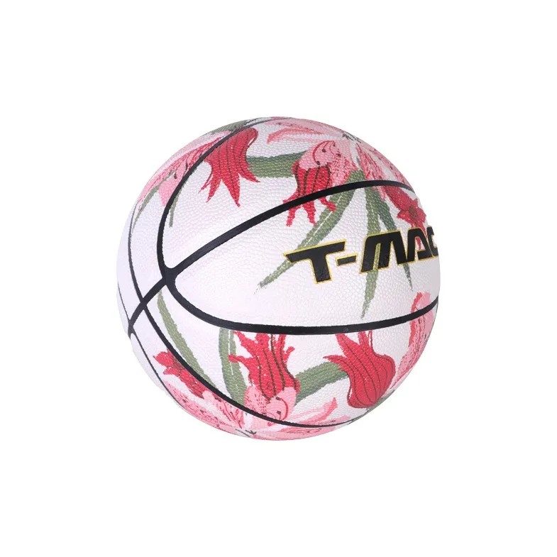 T-Mac Maddie Floral Collection PU Basketball Red White Size 7 Training Unisex-2