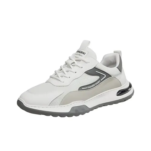 KANGNAI Chunky Sneakers Men Low-Top Off White