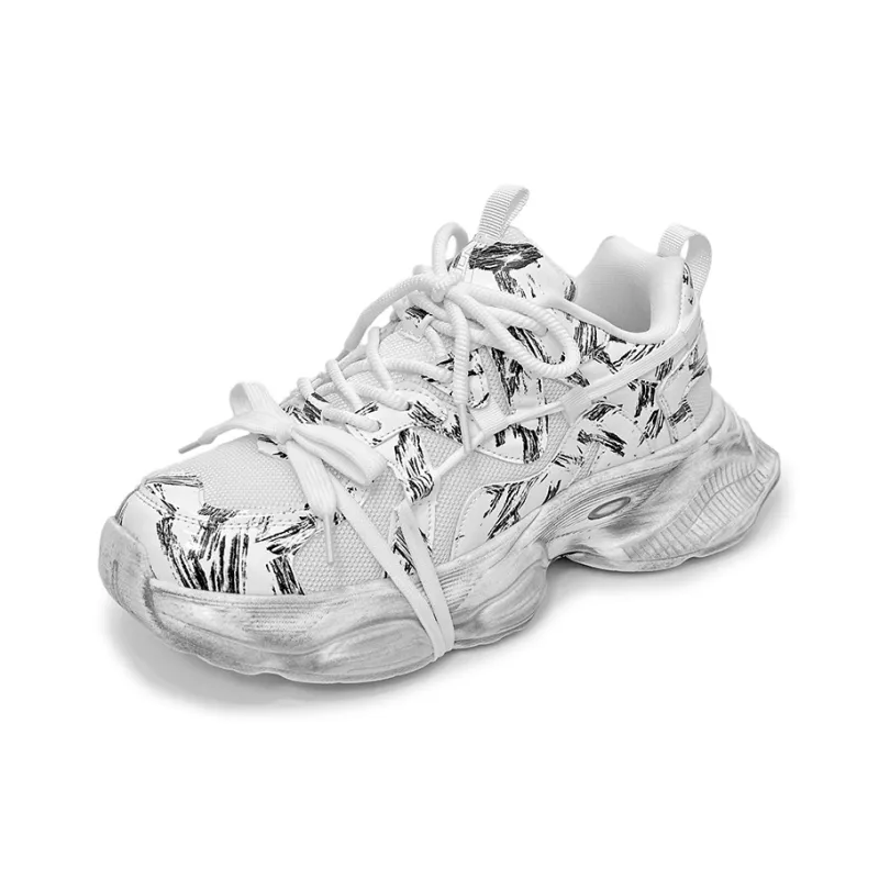 VAEL Cushioning Anti Slip Wear Resistant Breathable Lightweight Height Increasing Low Top Chunky Sneakers Unisex-7