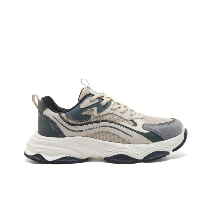 JEEP SPIRIT Low Top Chunky Sneakers Men's Moon Dust Gray-1