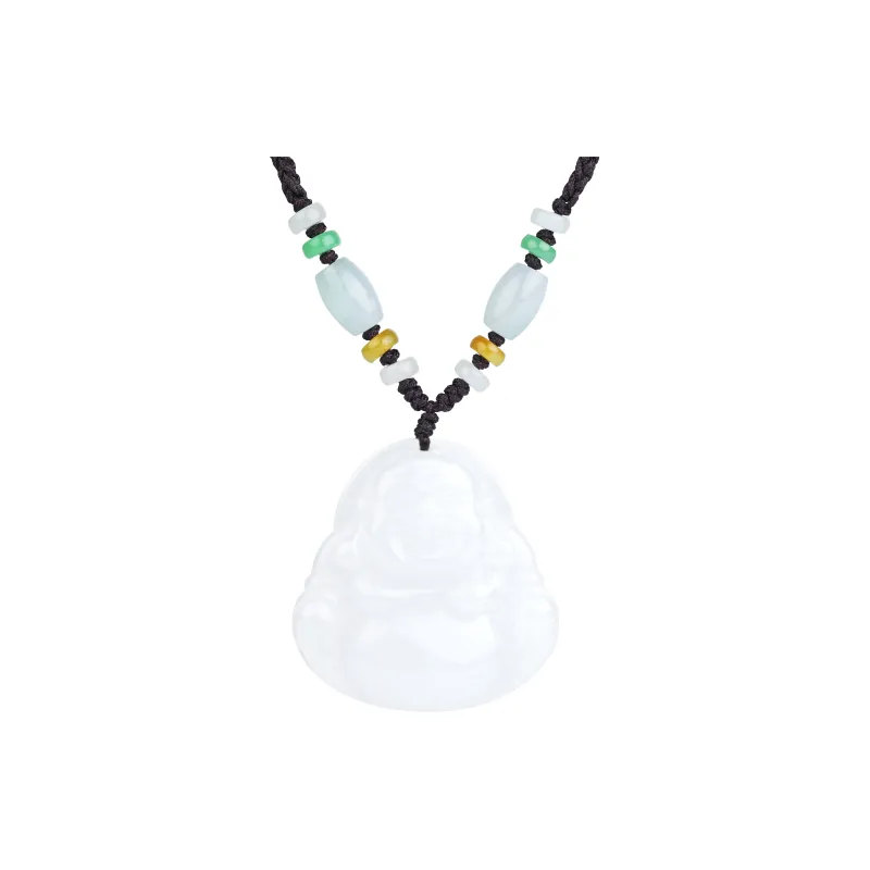 Clear Snow Bean Type Jadeite Necklaces Unisex-7