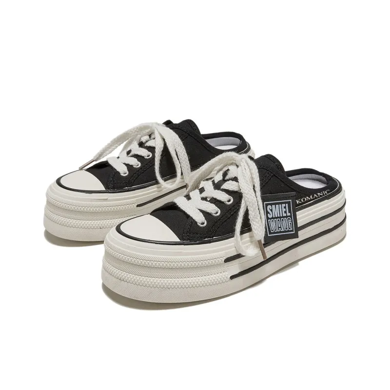 Komanic Coverage Lightweight Height Increasing Low Top Canvas Shoes Women's-17