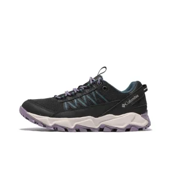Columbia Anti Slip Wear Resistant Breathable Support Low Top Trekking Shoes Women's Black Purple