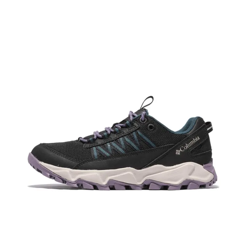 Columbia Anti Slip Wear Resistant Breathable Support Low Top Trekking Shoes Women's Black Purple-0