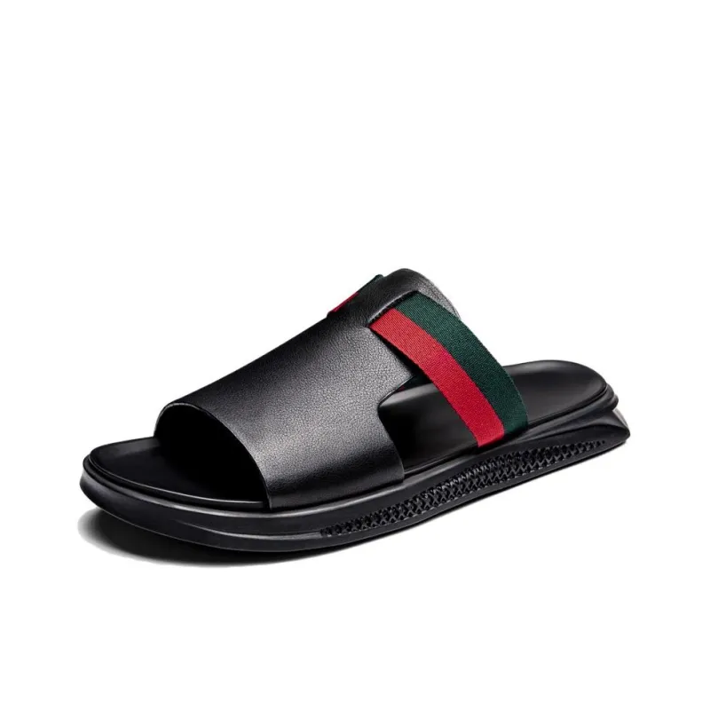 SULEGAO Slip Resistant Quick Dry Slide Slippers Men's Black-0