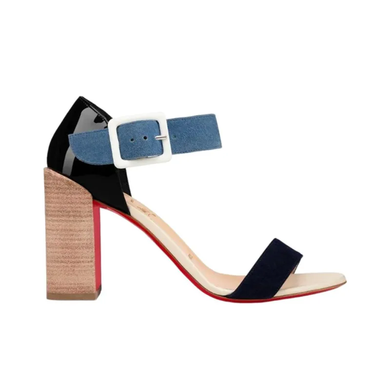 CL One Strap Sandals Women's Blue Black-1