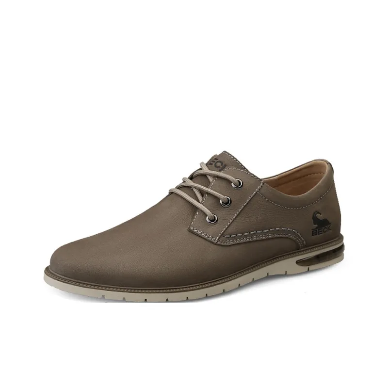 BECK Casual Leather Shoes Men's Khaki-6