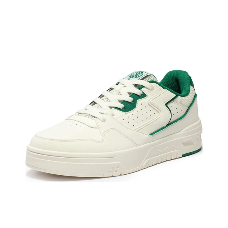 361° Wear Resistant Slip Resistant Low Top Skateboard Shoes Men's White Green-1